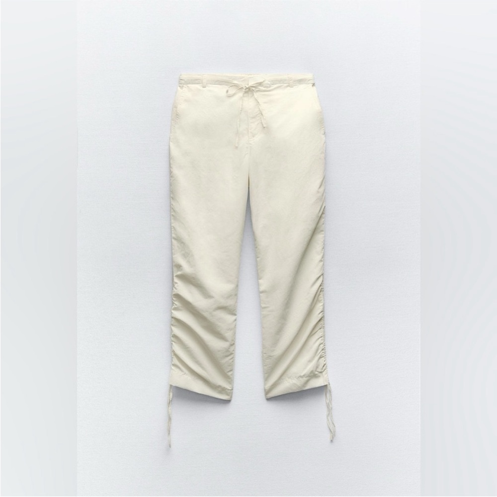 ZARA RUCHED HEM PANTS